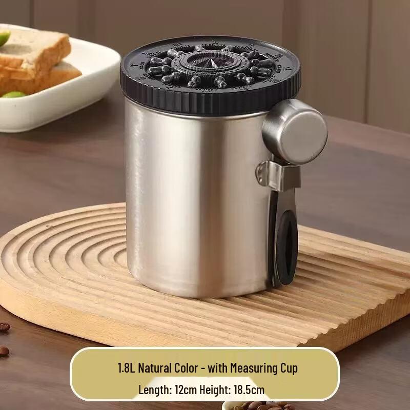 ZISIZ Stainless Steel Sealed Food Storage Canister with Measuring Spoon & Exhaust Valve
ZISIZ Stainless Steel Sealed Food Storage Canister with Measuring Spoon & Exhaust Valve