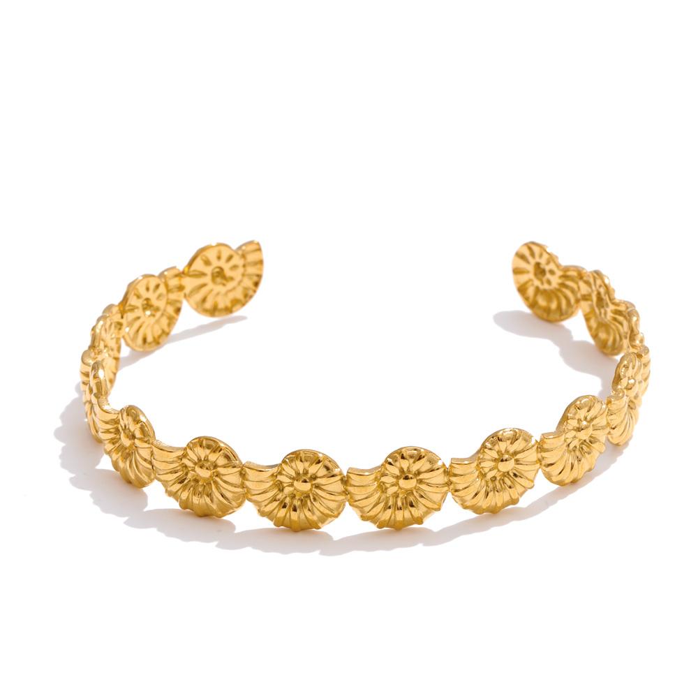 Yhpup Summer Ocean Style Fish Shell Starfish Cuff Open Bracelet Bangle 18K Gold Color PVD Stainless Steel Jewelry Wholesale Gift
Yhpup Summer Ocean Style Fish Shell Starfish Cuff Open Bracelet Bangle 18K Gold Color PVD Stainless Steel Jewelry Wholesale Gift