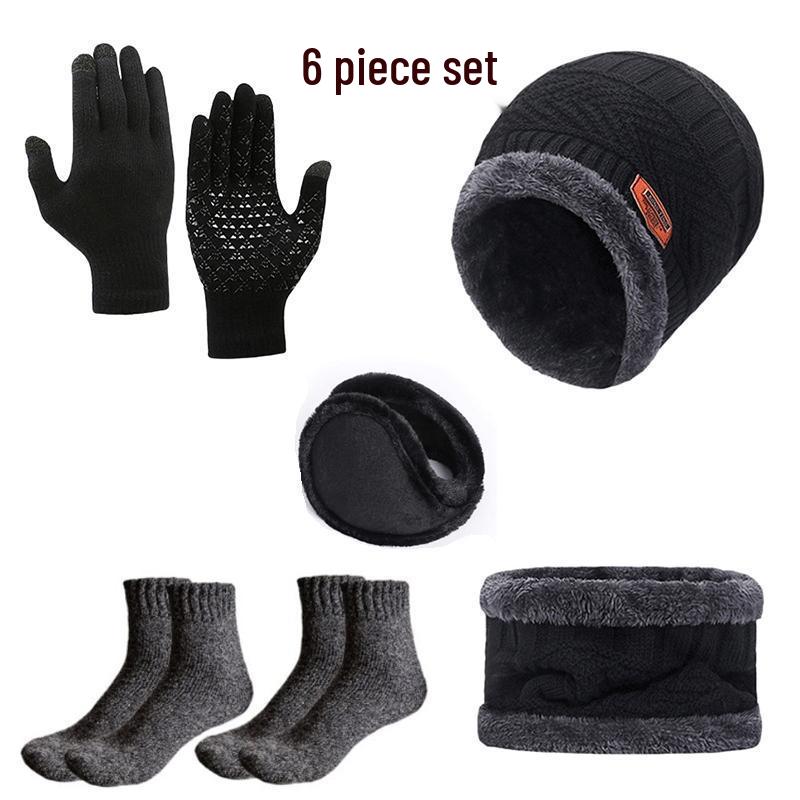 Унисекс зимний набор из 6 предметов: Вязаная шерстяная шапка, шарф, перчатки для сенсорного экрана, нескользящие носки
Унисекс зимний набор из 6 предметов: Вязаная шерстяная шапка, шарф, перчатки для сенсорного экрана, нескользящие носки