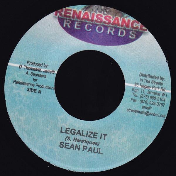 7inch Record SEAN PAUL - Legalize It NONE Renaissance Rec 2004 Jamaica Reggae, Ska & Dub Used
7inch Record SEAN PAUL - Legalize It NONE Renaissance Rec 2004 Jamaica Reggae, Ska & Dub Used