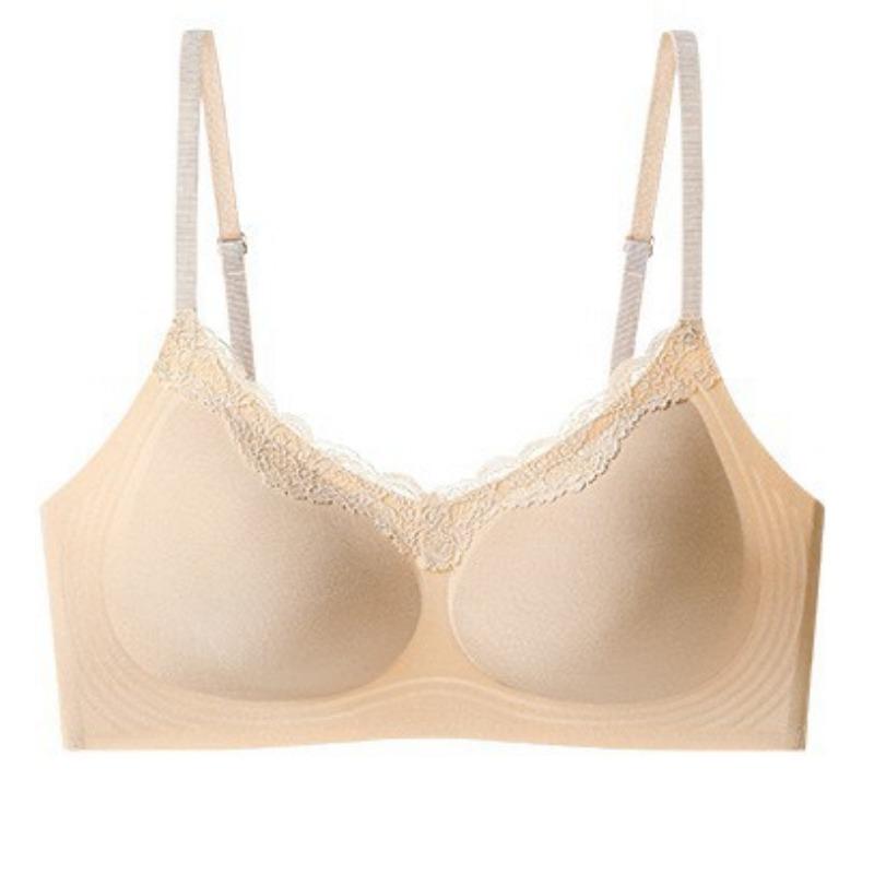 Cream White Seamless Comfort Bra with Delicate Lace Trim and Adjustable Thin Straps M тілесний
Cream White Seamless Comfort Bra with Delicate Lace Trim and Adjustable Thin Straps M тілесний