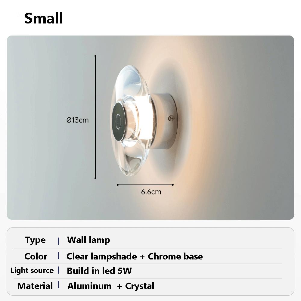 Modern Round Crystal Bedside Lamp Bedroom Living Room LED Minimalist Art Circular Corridor Mirror Wall Lights Durchmesser - 13cm
Modern Round Crystal Bedside Lamp Bedroom Living Room LED Minimalist Art Circular Corridor Mirror Wall Lights Durchmesser - 13cm