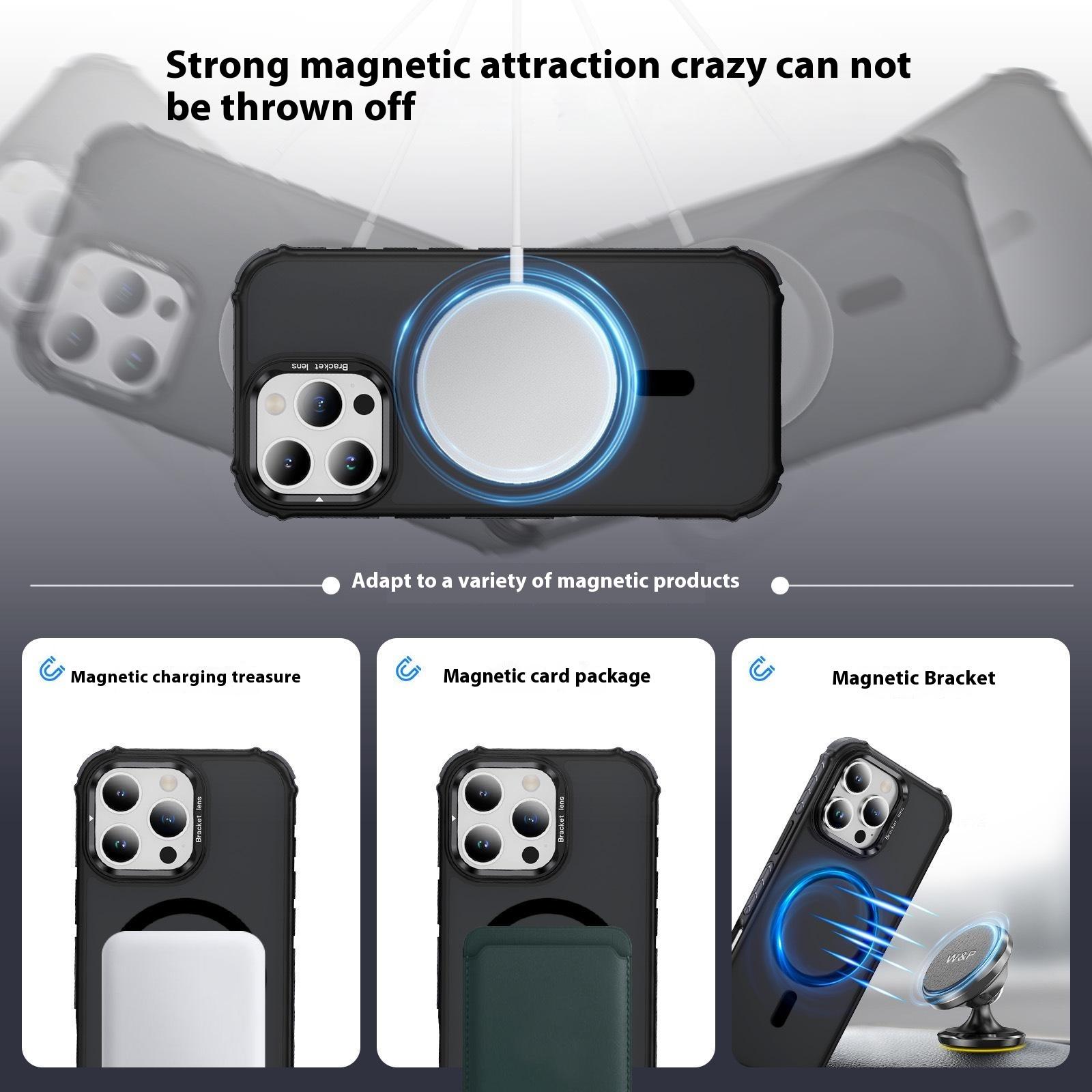 For iPhone 16 Pro Max Case with Lens Kickstand Matte Back Cover Compatible with MagSafe Black
For iPhone 16 Pro Max Case with Lens Kickstand Matte Back Cover Compatible with MagSafe Black