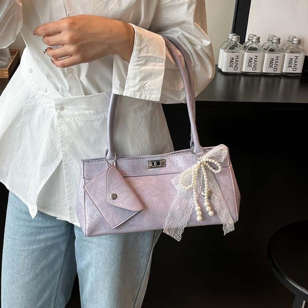 Sweet PU Shoulder Bag Bow Ribbon Texture Underarm Bags Portable French Stick Handbag Travel White Without Pendant
Sweet PU Shoulder Bag Bow Ribbon Texture Underarm Bags Portable French Stick Handbag Travel White Without Pendant
