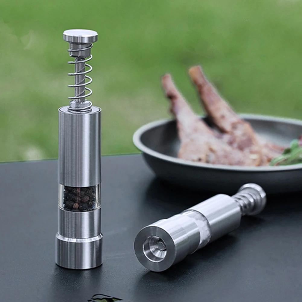 Single Hand Mini Salt Pepper Grinder Manual Thumb Push Pepper Spices Grinder Transparent Built-in Spring for Home Camping BBQ
Single Hand Mini Salt Pepper Grinder Manual Thumb Push Pepper Spices Grinder Transparent Built-in Spring for Home Camping BBQ