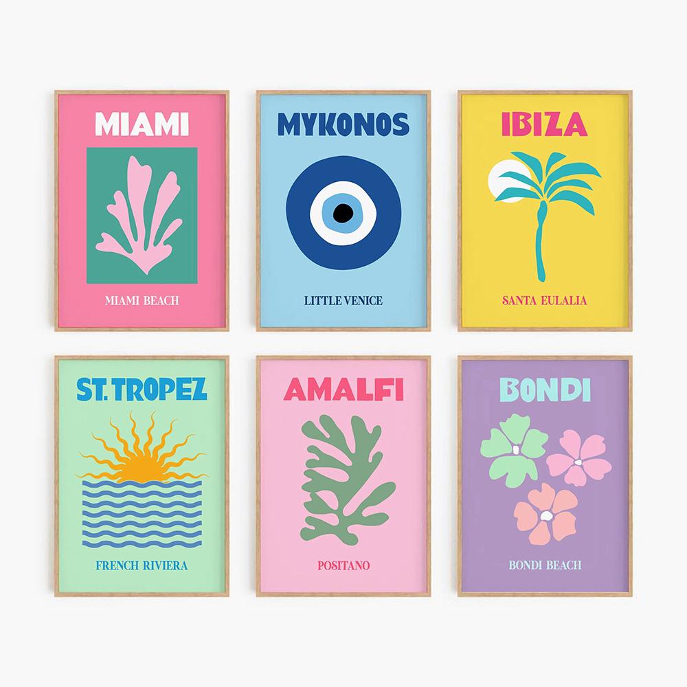 Mykonos Ibiza Miami Bondi Capri Wall Art Colourful Canvas Painting Nordic Posters And Prints Wall Pictures For Living Room
Mykonos Ibiza Miami Bondi Capri Wall Art Colourful Canvas Painting Nordic Posters And Prints Wall Pictures For Living Room