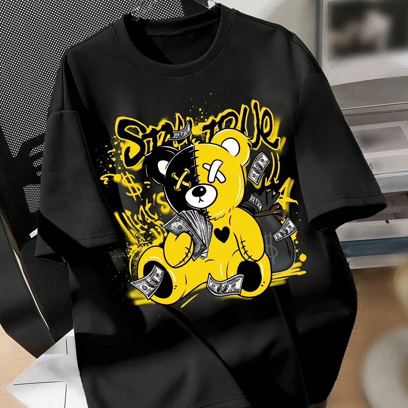 Money Bear Graffiti Printed Tshirt Women and Unisex Hip Hop Top SpringSummer Loose Short Sleeve Unisex Tshirt 4XL
Money Bear Graffiti Printed Tshirt Women and Unisex Hip Hop Top SpringSummer Loose Short Sleeve Unisex Tshirt 4XL
