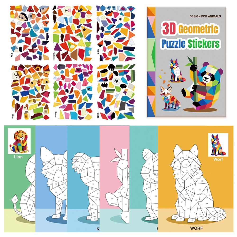 Children 3D Geometric Puzzle Stickers Cartoon Animal Sticker Puzzle Portable DIY Collage Sticker Book Kids Sticker Toy Gifts
Children 3D Geometric Puzzle Stickers Cartoon Animal Sticker Puzzle Portable DIY Collage Sticker Book Kids Sticker Toy Gifts