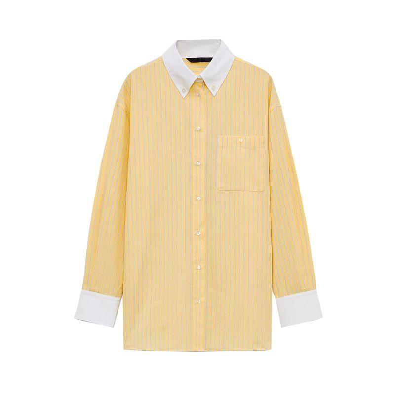 Spring New Women s Clothing French Color Matching Poplin Cotton Loose Drop Shoulder Long Sleeves Shirt 3067025 Yellow L
Spring New Women s Clothing French Color Matching Poplin Cotton Loose Drop Shoulder Long Sleeves Shirt 3067025 Yellow L