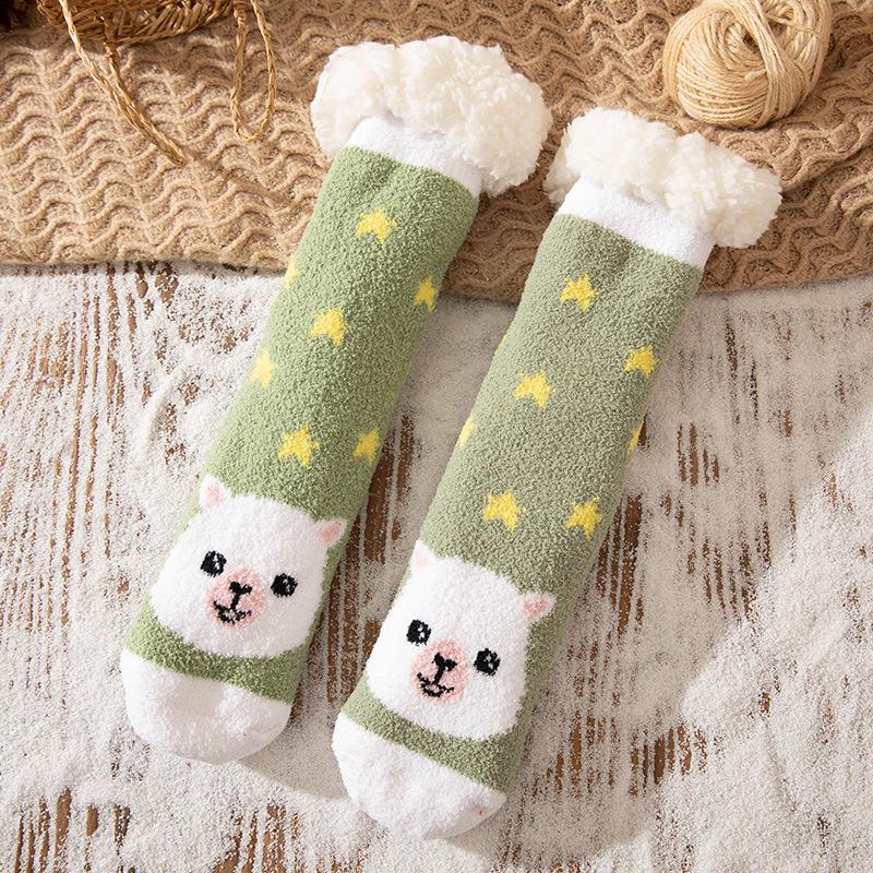 Женские зимние толстые носки до середины икры из овечьей шерсти с противоскользящими точками - Идеально подходят для дома и Рождества. One Size
Женские зимние толстые носки до середины икры из овечьей шерсти с противоскользящими точками - Идеально подходят для дома и Рождества. One Size