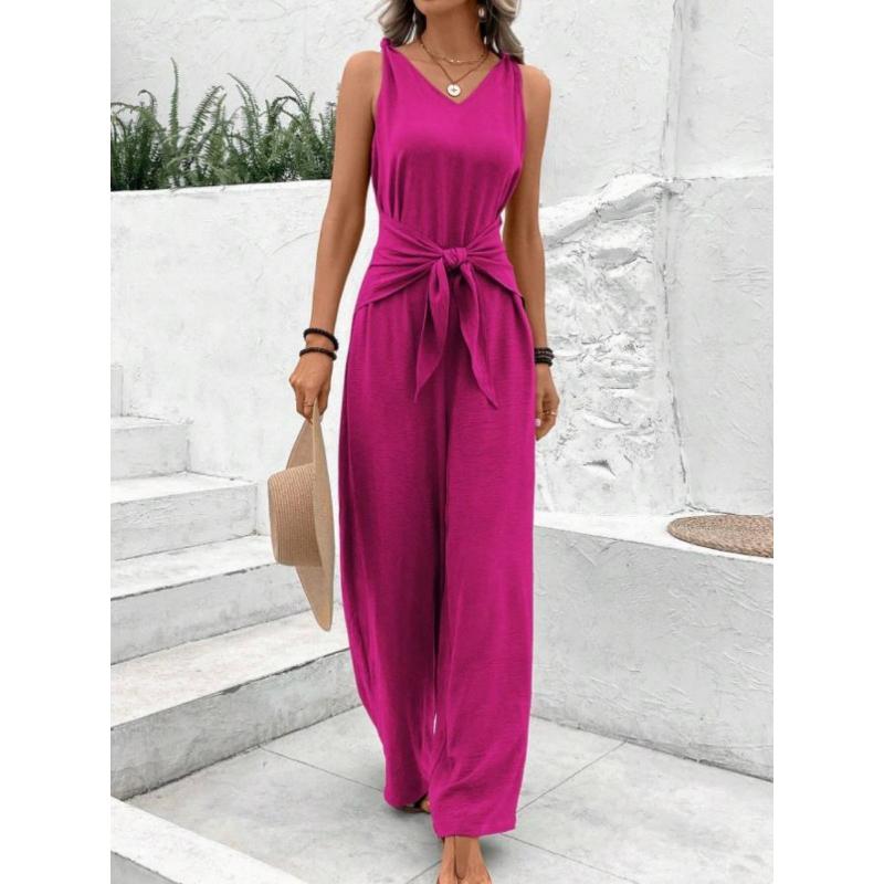 Fashion Solid Jumpsuit for Women Casual Sleeveless V Neck Lace-Up Wide Leg Pants Jumpsuits Lady Summer Holiday Womens Clothing 2XL
Fashion Solid Jumpsuit for Women Casual Sleeveless V Neck Lace-Up Wide Leg Pants Jumpsuits Lady Summer Holiday Womens Clothing 2XL