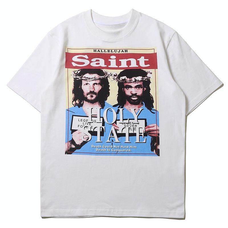Saint Michael Washed Distressed Portrait Print Short-sleeved High Street American Street Style Casual Men s and Women s T-shirts 4XL
Saint Michael Washed Distressed Portrait Print Short-sleeved High Street American Street Style Casual Men s and Women s T-shirts 4XL