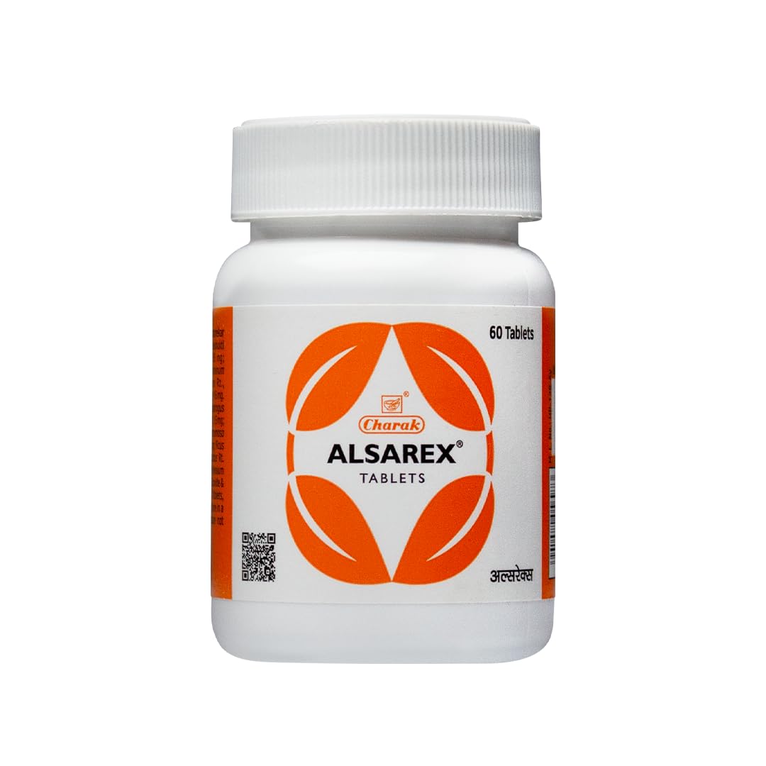Charak Pharma Alsarex 60 Tablet Pack of 1 for Acidity Relief Indigestion and Stomach Comfort
Charak Pharma Alsarex 60 Tablet Pack of 1 for Acidity Relief Indigestion and Stomach Comfort