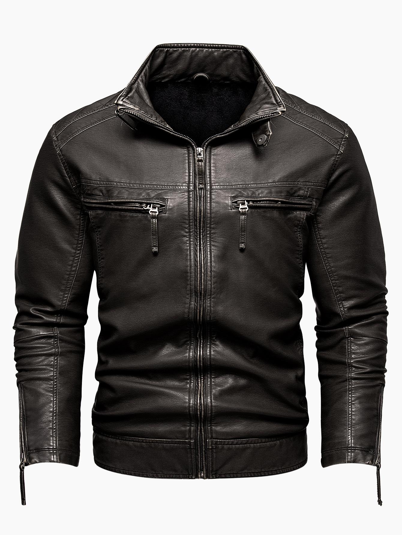 Men s Plus Size PU Leather Jacket, Fleece-Lined, Thick Stand-Up Collar, European Size Motorcycle Coat for Autumn/Winter. S
Men s Plus Size PU Leather Jacket, Fleece-Lined, Thick Stand-Up Collar, European Size Motorcycle Coat for Autumn/Winter. S