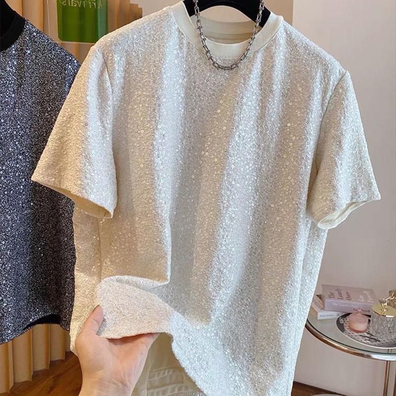 2024 Elegant Fashion Harajuku Slim Fit Ropa Hombre Loose Casual All Match Tshirts O Neck Insert Sequins Short Sleeve T-shirts M чорний
2024 Elegant Fashion Harajuku Slim Fit Ropa Hombre Loose Casual All Match Tshirts O Neck Insert Sequins Short Sleeve T-shirts M чорний