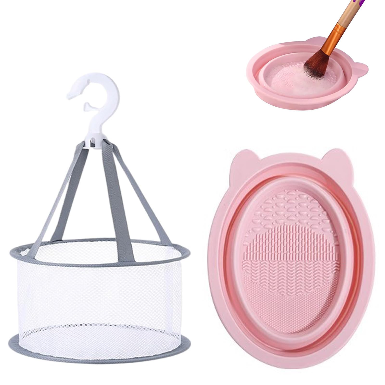 SensaBliss Makeup Brush Cleaning 2 Piece Collapsible Silica Gel Cleaning Brush Hanging Net for Cleaning Tool for Powder Large Quick Home Travel Use
SensaBliss Makeup Brush Cleaning 2 Piece Collapsible Silica Gel Cleaning Brush Hanging Net for Cleaning Tool for Powder Large Quick Home Travel Use