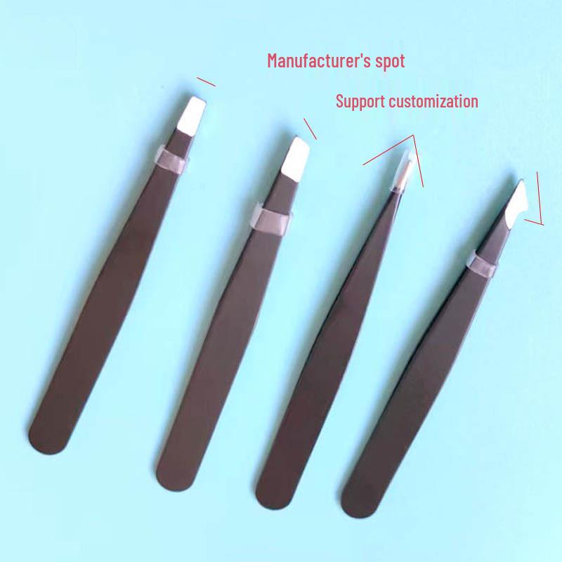 Black Stainless Steel Slanted Tip Eyebrow Tweezers - Precision Hair Removal Makeup Tool
Black Stainless Steel Slanted Tip Eyebrow Tweezers - Precision Hair Removal Makeup Tool