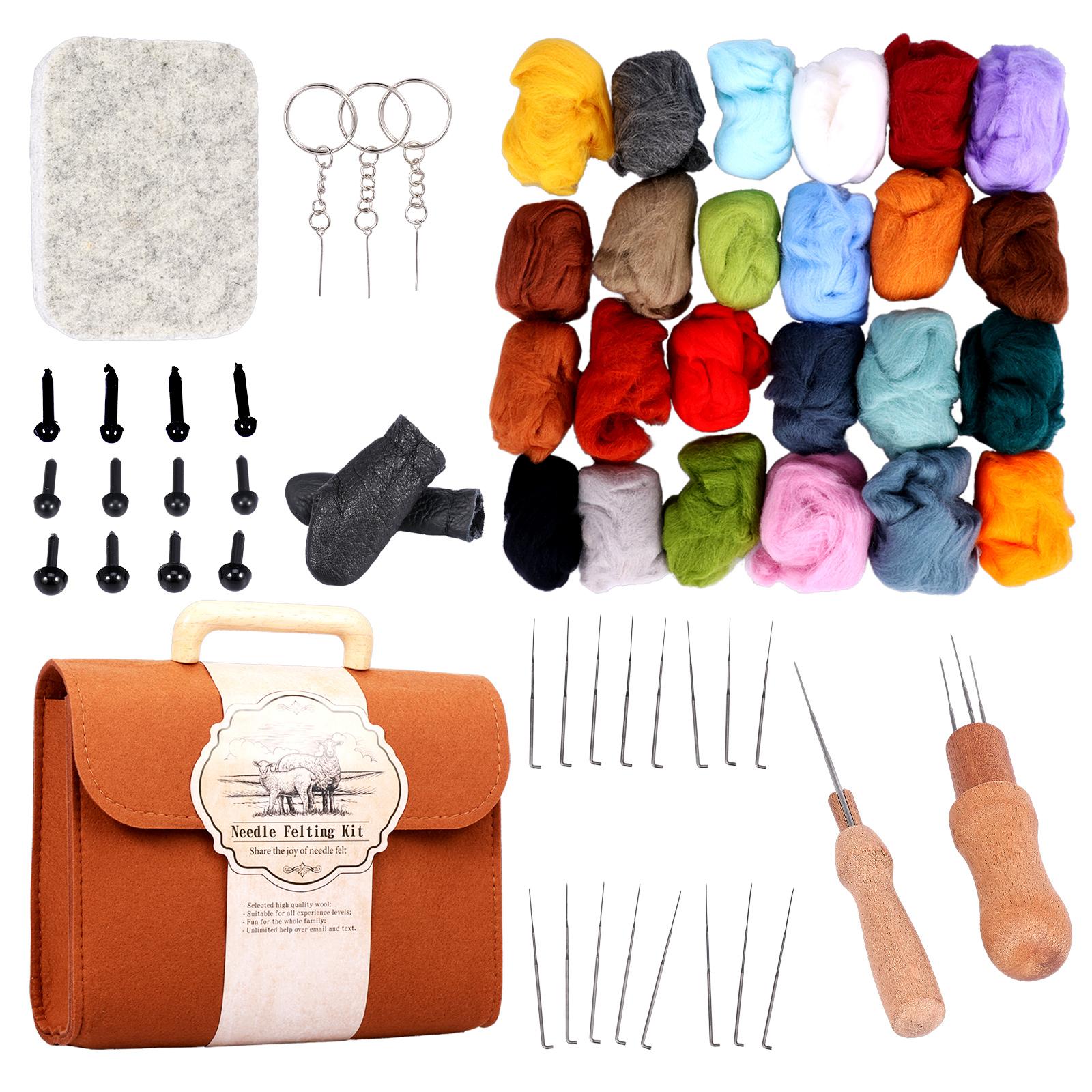 Needle Felting Kit 24 Color Felting Wool with Felt Bag Wooden Handle Needle Felting Wool Set for Handmade DIY Knitting Beginners
Needle Felting Kit 24 Color Felting Wool with Felt Bag Wooden Handle Needle Felting Wool Set for Handmade DIY Knitting Beginners