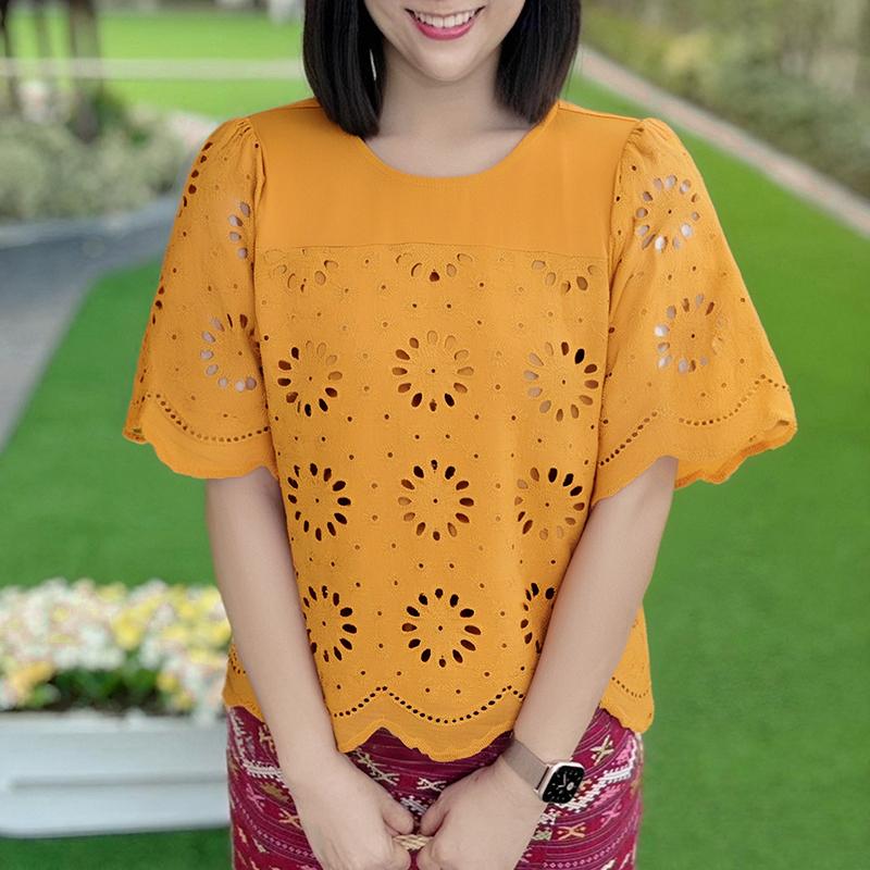 ZANZEA Женская летняя повседневная блузка с круглым вырезом и короткими рукавами с ажурной отделкой 5XL
ZANZEA Женская летняя повседневная блузка с круглым вырезом и короткими рукавами с ажурной отделкой 5XL