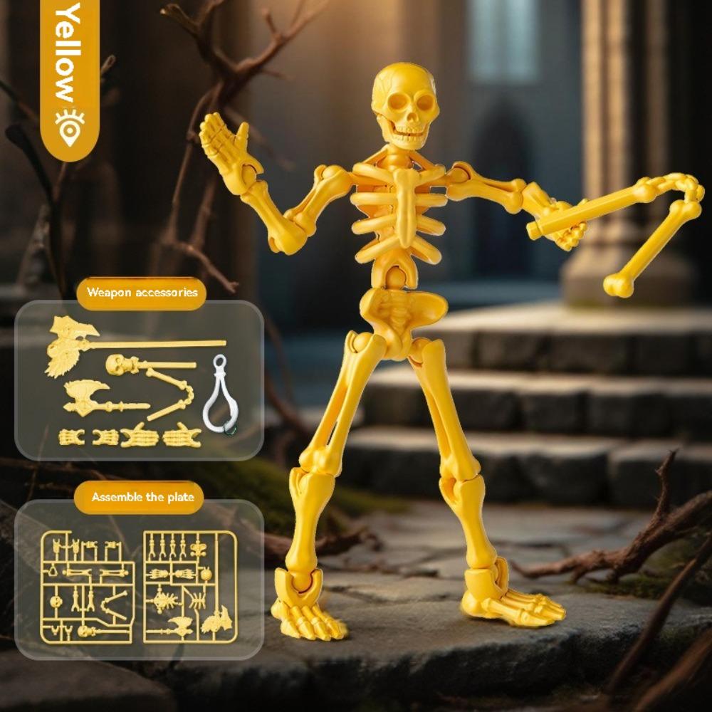 Cyberpunk Articulated Movable Skeleton Doll Mechanical Assembly Building Blocks Model Stop Motion Animation Desk Decor Ornament жовтий
Cyberpunk Articulated Movable Skeleton Doll Mechanical Assembly Building Blocks Model Stop Motion Animation Desk Decor Ornament жовтий