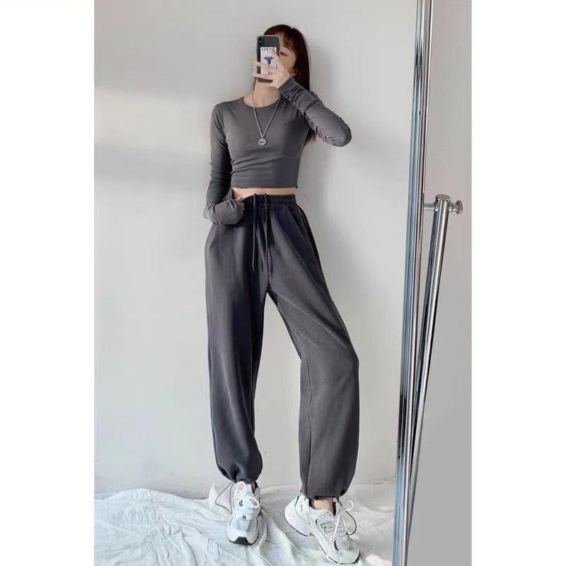 Женские серые спортивные брюки с высокой талией и завязками на шнурке - весна/осень 2024 г. в корейском стиле, утягивающие и свободные thin, M темно-серого
Женские серые спортивные брюки с высокой талией и завязками на шнурке - весна/осень 2024 г. в корейском стиле, утягивающие и свободные thin, M темно-серого