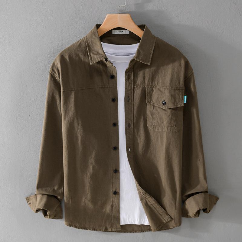 Мужская рубашка с длинным рукавом в японском стиле, повседневные топы из чистого хлопка, однотонная рубашка с воротником-лацкан XXXL светло-коричневого
Мужская рубашка с длинным рукавом в японском стиле, повседневные топы из чистого хлопка, однотонная рубашка с воротником-лацкан XXXL светло-коричневого