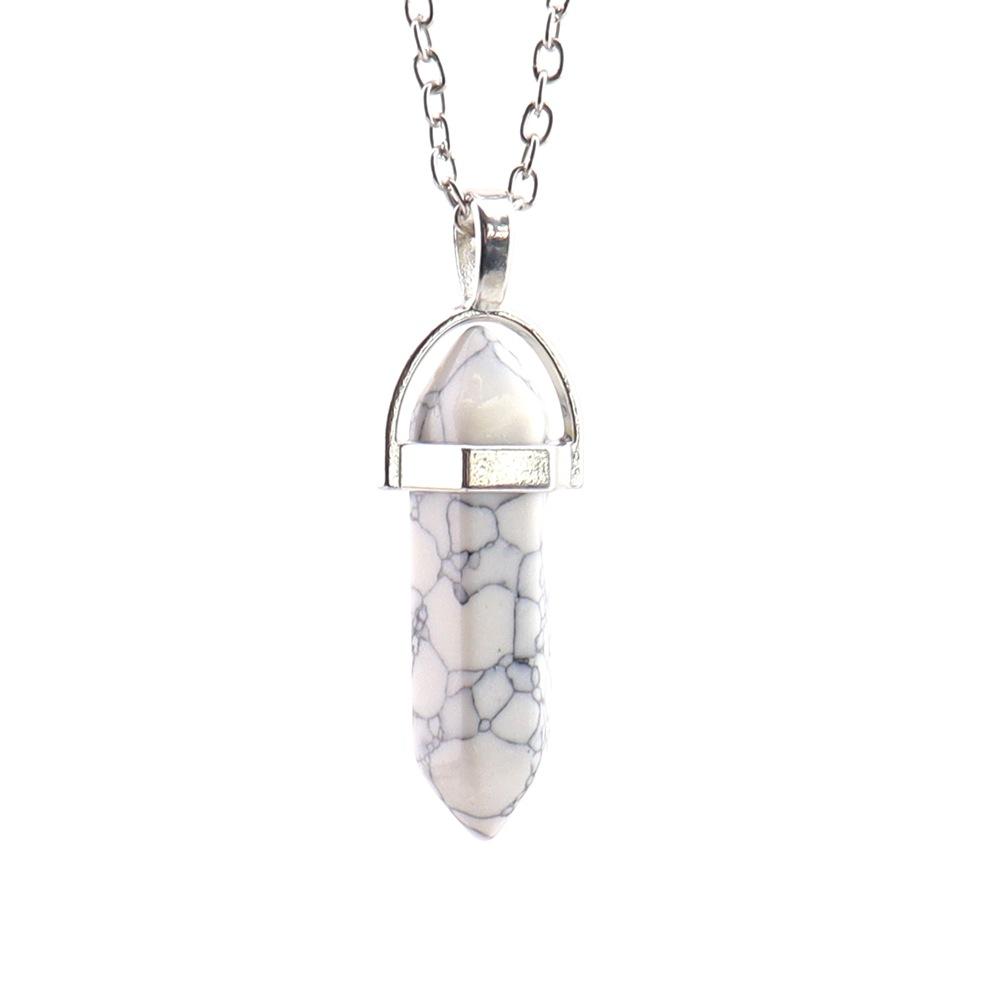 Synthetic Green Pine, White Pine, Peacock Pine, Red Stone Pendant, Double Pointed Hexagonal Column Necklace, Bullet Necklace N758.
Synthetic Green Pine, White Pine, Peacock Pine, Red Stone Pendant, Double Pointed Hexagonal Column Necklace, Bullet Necklace N758.