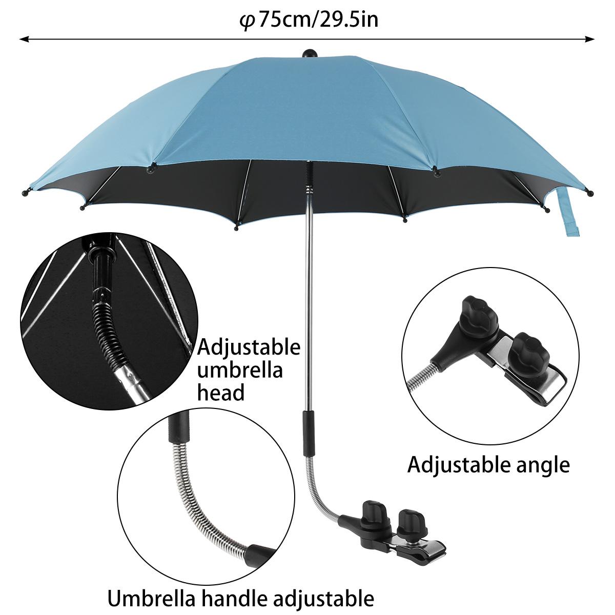 Универсальный зонтик для детской коляски с зажимом на 360°, устойчивый к ультрафиолетовому излучению, зонтик от солнца с регулируемым зажимом и гибким рычагом для детской коляски
Универсальный зонтик для детской коляски с зажимом на 360°, устойчивый к ультрафиолетовому излучению, зонтик от солнца с регулируемым зажимом и гибким рычагом для детской коляски