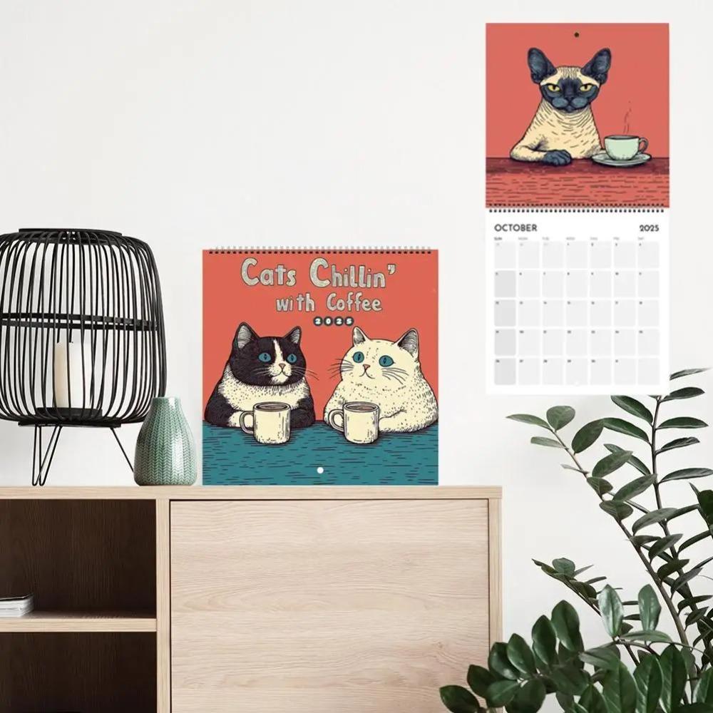 Cat Cafe 2025 Wall Calendar 12-Month English Desk Calendar Weekly Planner Calendar Table Decor
Cat Cafe 2025 Wall Calendar 12-Month English Desk Calendar Weekly Planner Calendar Table Decor