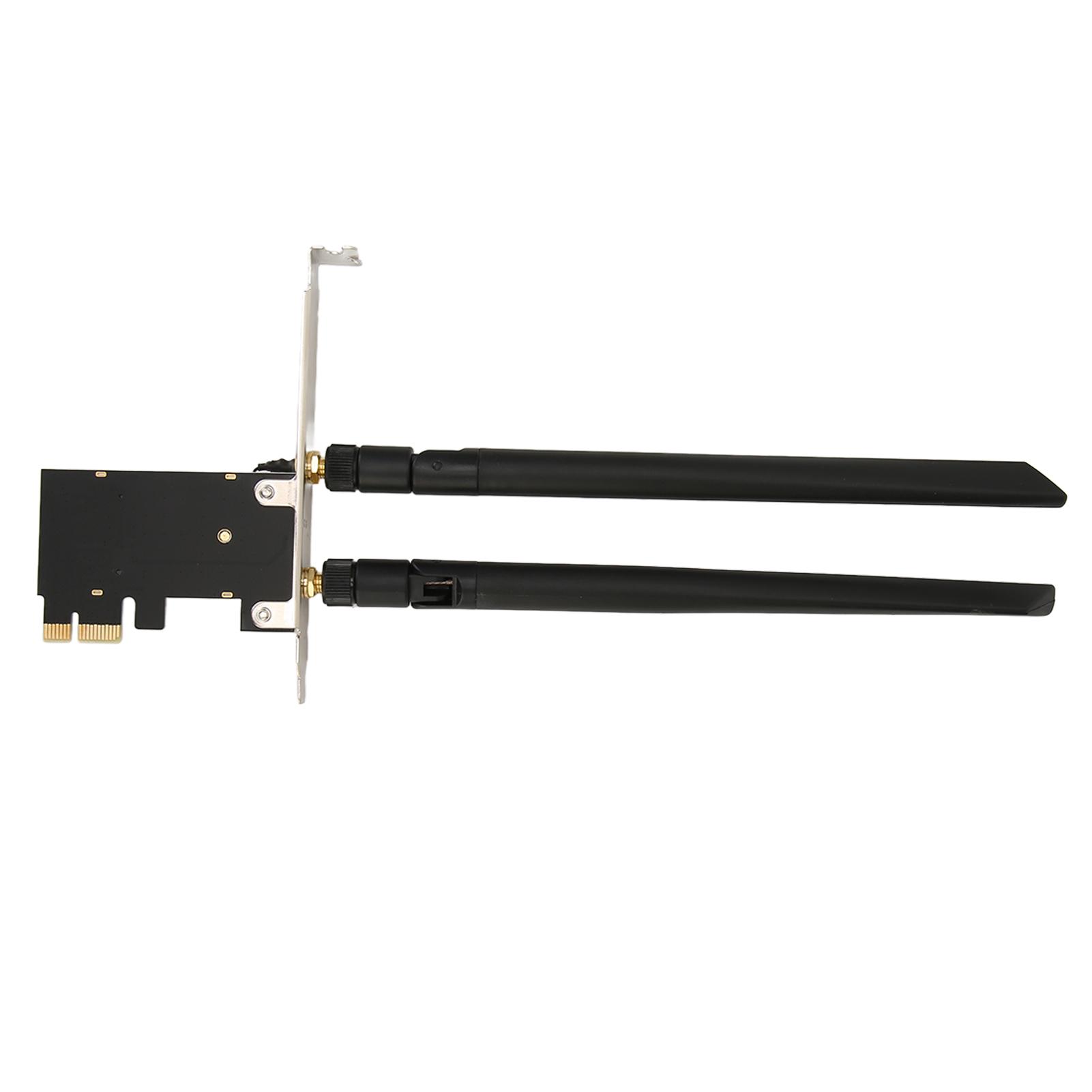 Wireless WiFi 6 PCIE Card with 2 Antenna 1800Mbps 2.4Ghz 5Ghz Support MU MIMO Bluetooth 5.2
Wireless WiFi 6 PCIE Card with 2 Antenna 1800Mbps 2.4Ghz 5Ghz Support MU MIMO Bluetooth 5.2
