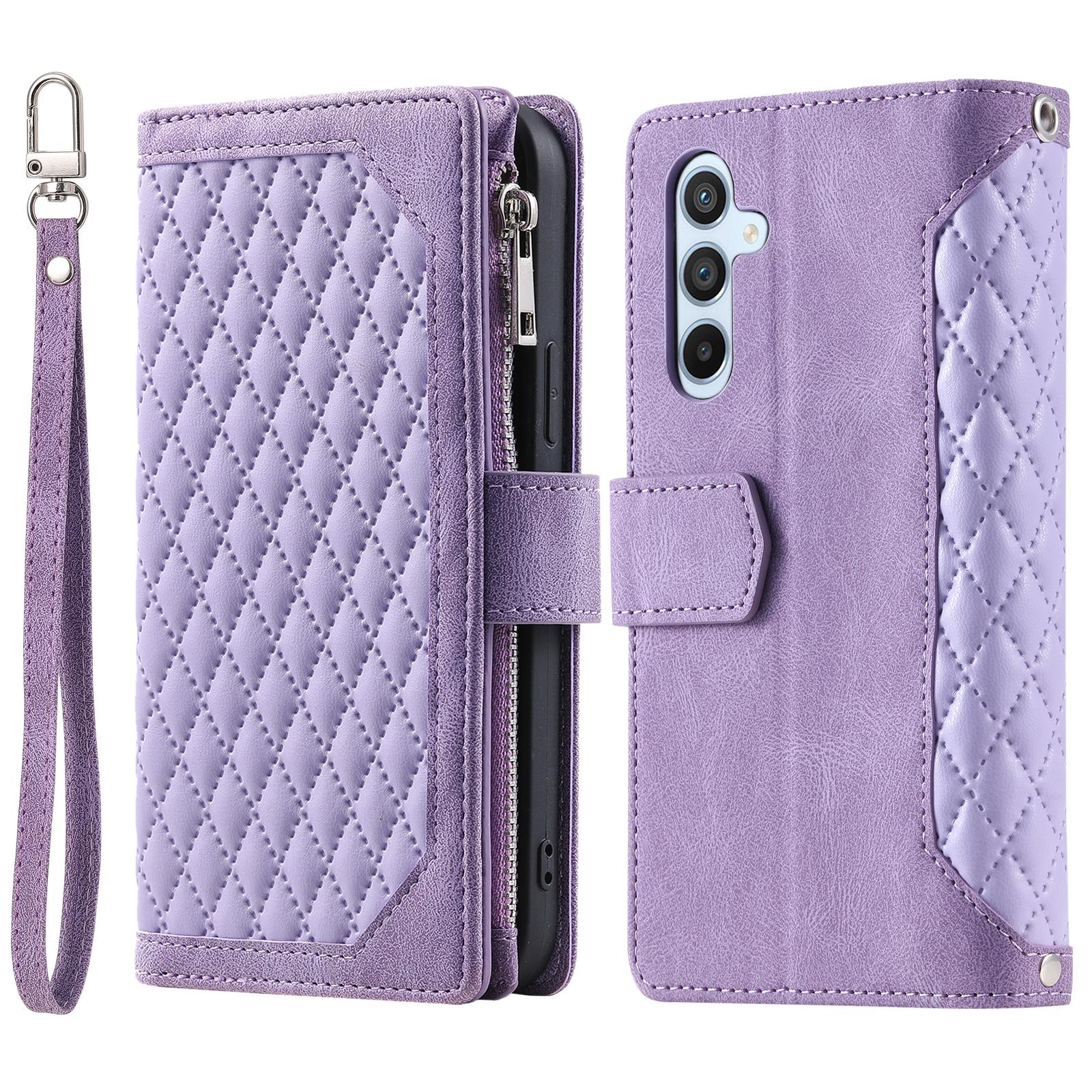 For Samsung Galaxy A17 Wallet Case Rhombus Stitching Line PU Leather Phone Cover with Wrist Strap Black
For Samsung Galaxy A17 Wallet Case Rhombus Stitching Line PU Leather Phone Cover with Wrist Strap Black