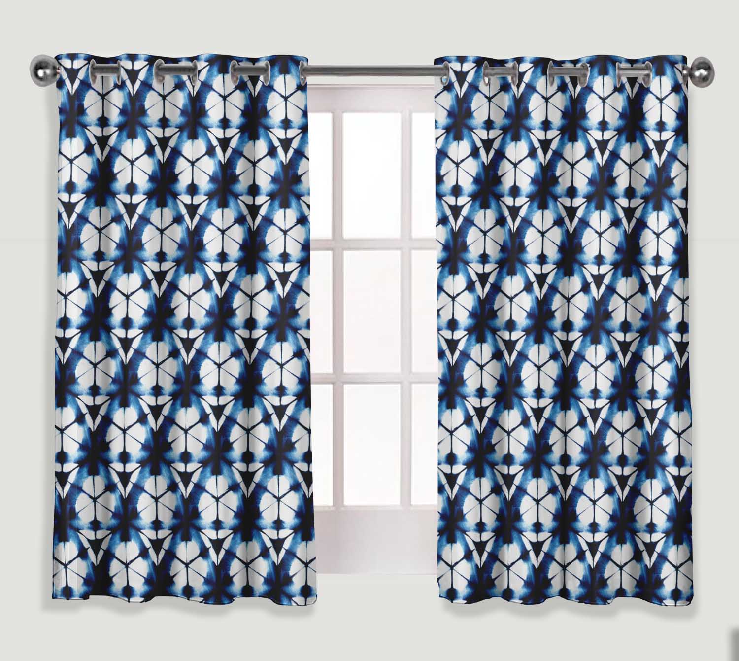 S4sassy Cotton Duck Geometric Blue Shibori подвійні панелі з короткими люверсами для вітальні - 54x56 54x56 Inches синій
S4sassy Cotton Duck Geometric Blue Shibori подвійні панелі з короткими люверсами для вітальні - 54x56 54x56 Inches синій