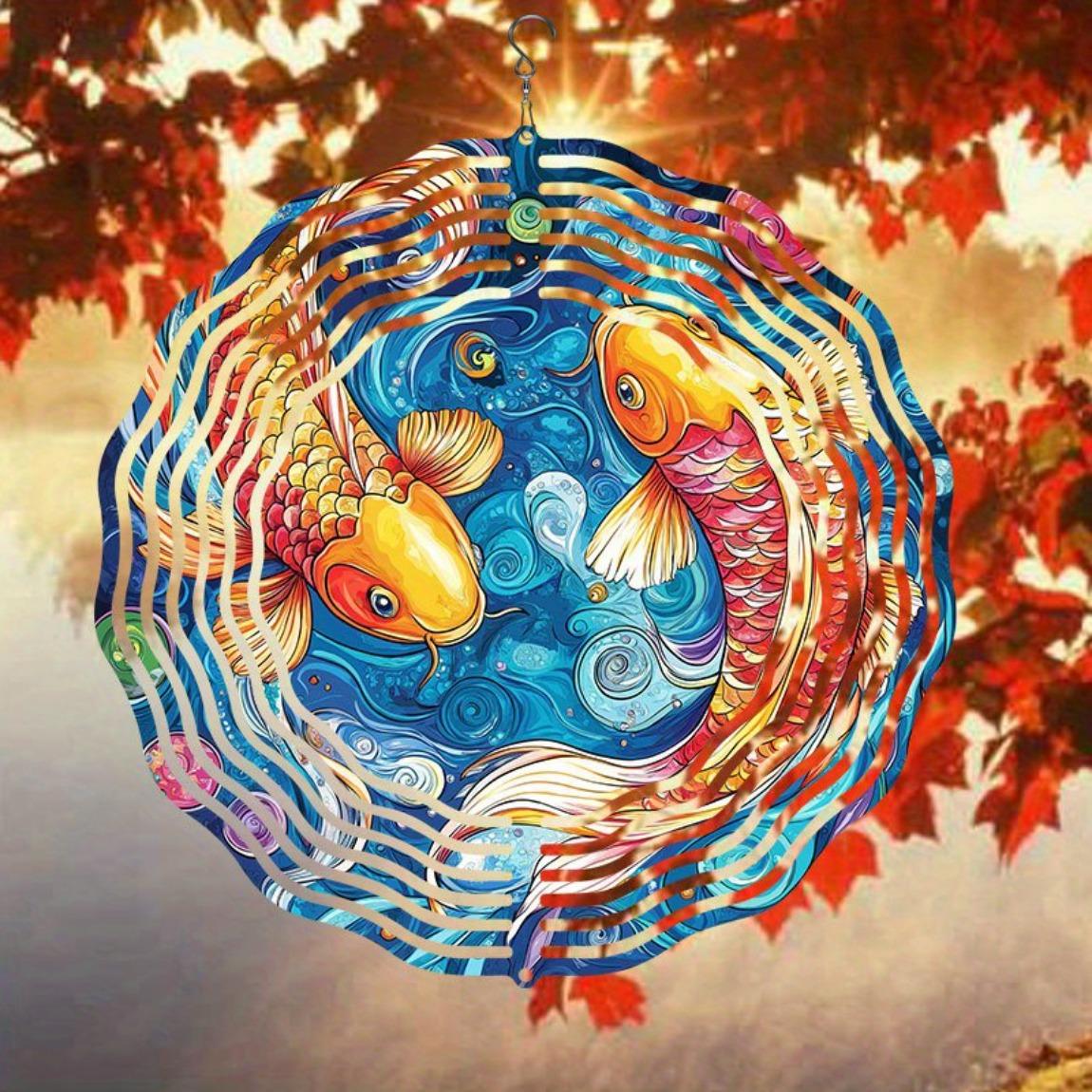 Metal Wind Chime Outdoor Hanging Decor with Koi Fish Mandala Design Soothing Sound Garden Patio Gift for Men Women 01A
Metal Wind Chime Outdoor Hanging Decor with Koi Fish Mandala Design Soothing Sound Garden Patio Gift for Men Women 01A