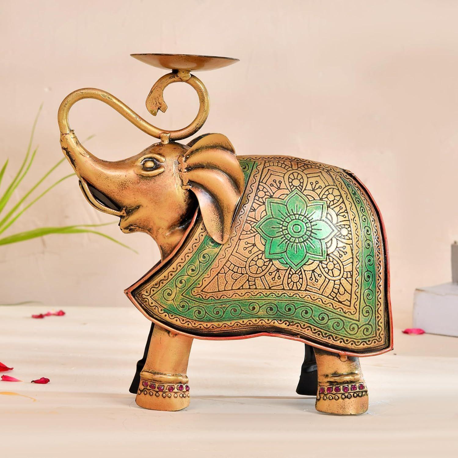 Metal Elephant Statue Tea Light Candle Holder Stand Decorative Showpiece for Home House Decoration Items, Tabletop Showpiece
Metal Elephant Statue Tea Light Candle Holder Stand Decorative Showpiece for Home House Decoration Items, Tabletop Showpiece