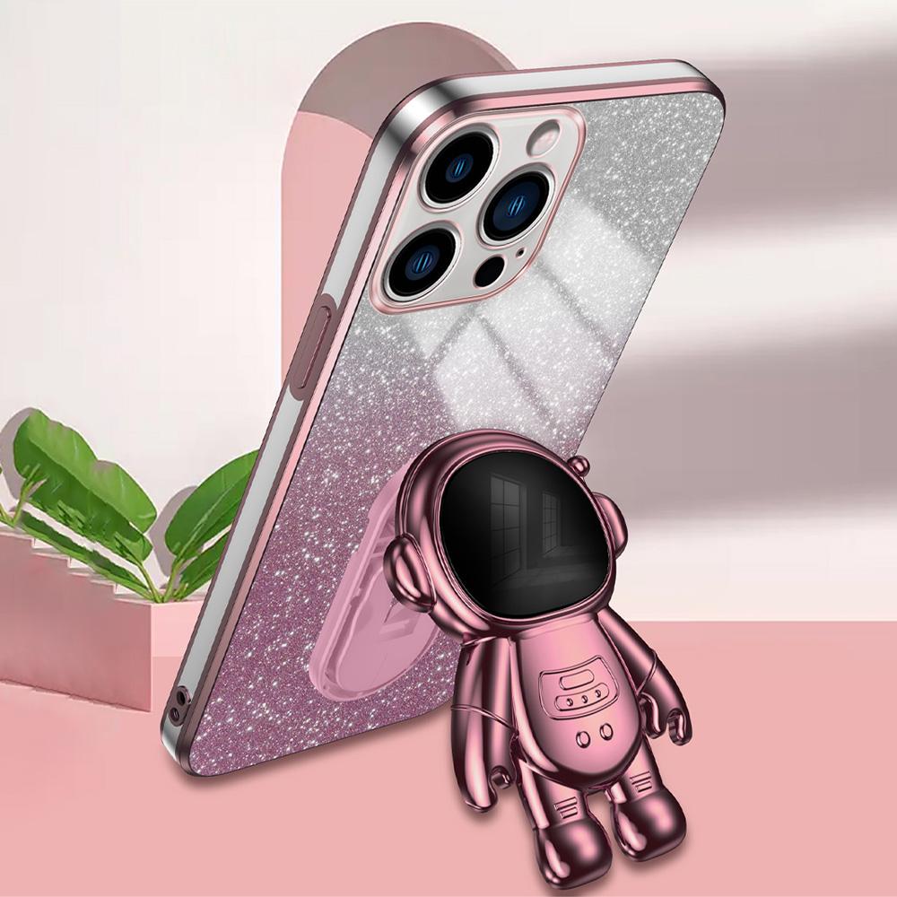 For iPhone 13 Pro Case Glitter Powder Electroplating Astronaut Kickstand PC+TPU Phone Cover Pink
For iPhone 13 Pro Case Glitter Powder Electroplating Astronaut Kickstand PC+TPU Phone Cover Pink