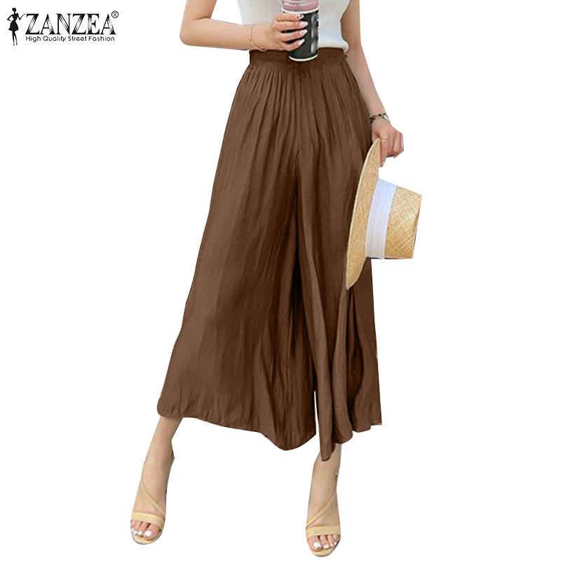 ZANZEA Женские повседневные свободные летние широкие брюки с эластичной резинкой на талии
ZANZEA Женские повседневные свободные летние широкие брюки с эластичной резинкой на талии