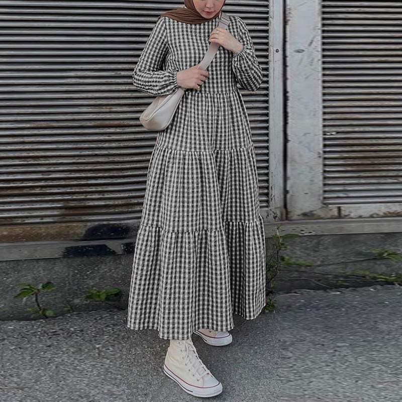 Elegant Plaid Puff Sleeve Muslim Dress XL чорний
Elegant Plaid Puff Sleeve Muslim Dress XL чорний