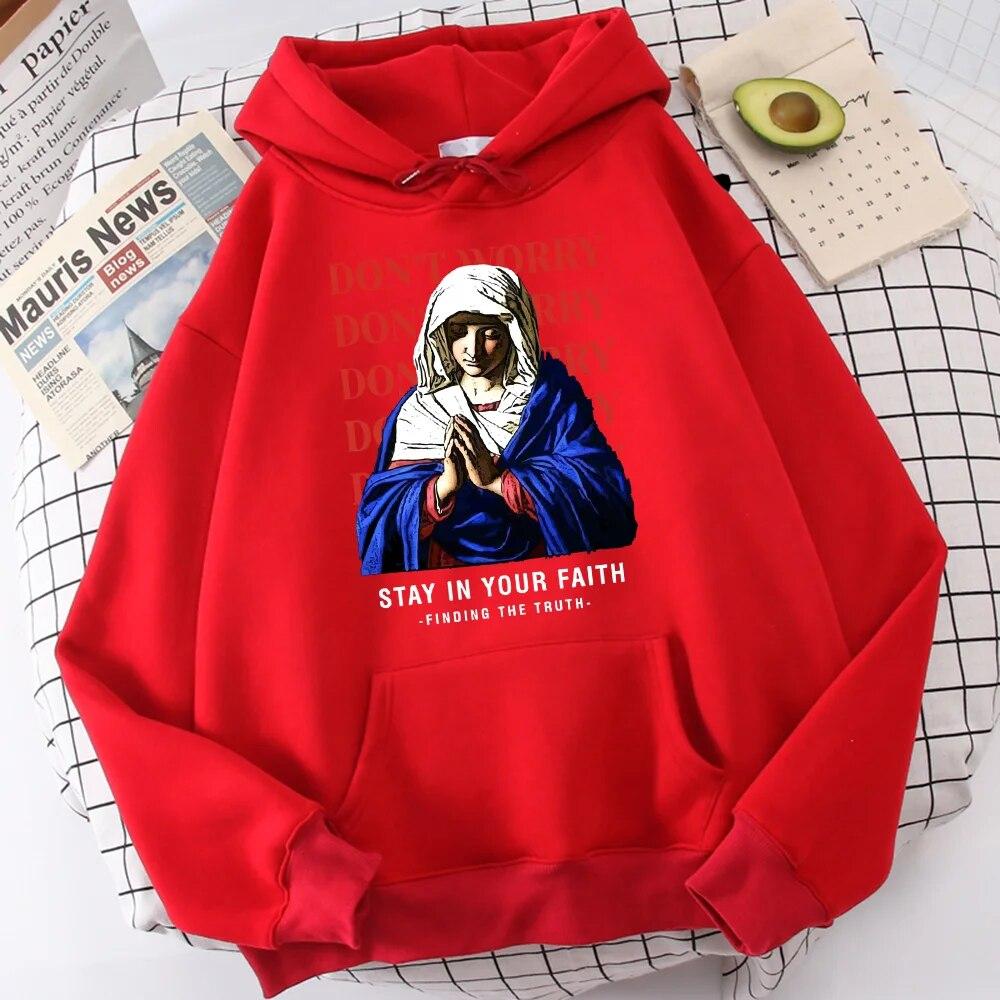 Women Long Sleeve Hoodie Don T Worry Stay In Your Faith Finding The Truth Our Lady Funny Soft Sweatshirt Loose Top Warm O-Neck
Women Long Sleeve Hoodie Don T Worry Stay In Your Faith Finding The Truth Our Lady Funny Soft Sweatshirt Loose Top Warm O-Neck