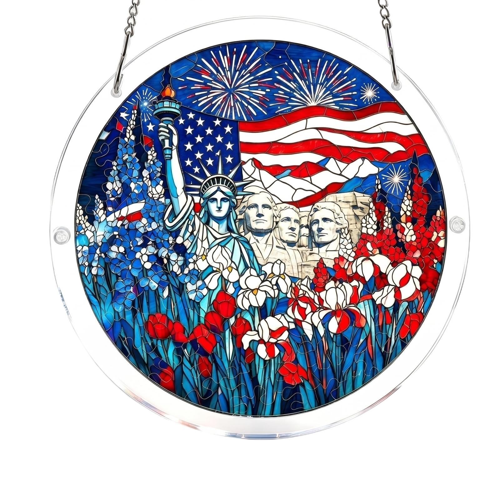 83 Piece Sun Catcher Window Hanging Panel Home Decoration Patriotic Design with Statue of Liberty Fireworks and Flag Pattern Indoor Outdoor Display one size
83 Piece Sun Catcher Window Hanging Panel Home Decoration Patriotic Design with Statue of Liberty Fireworks and Flag Pattern Indoor Outdoor Display one size