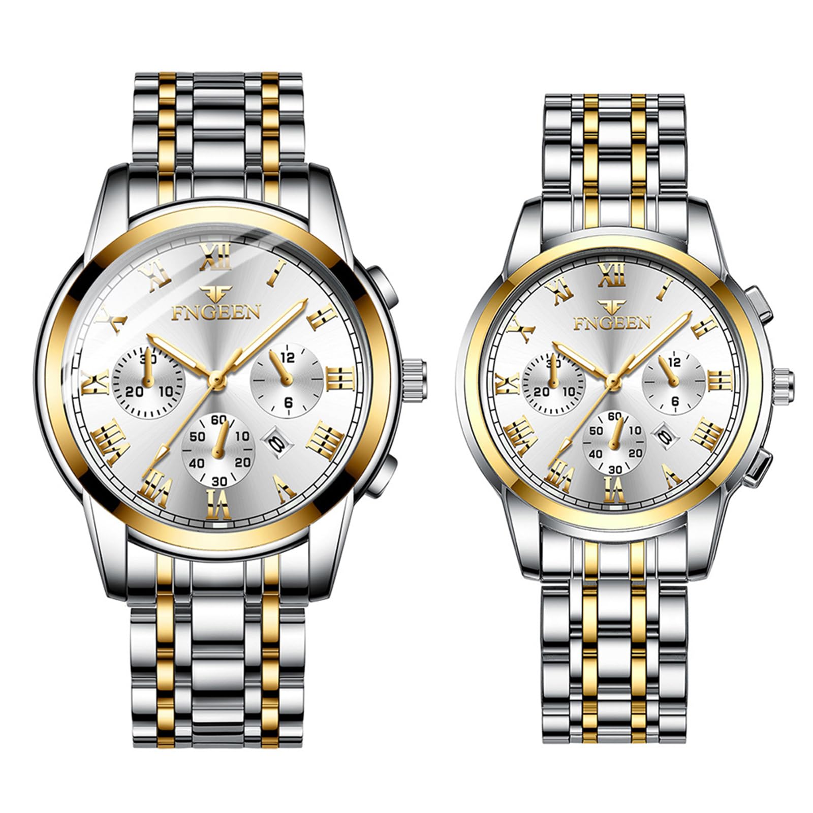 Pair Watch Pair Watch Couple Stainless Steel 3ATM Water Diamond Luminous Analog Display Calendar Stylish Quartz Watch Silver Fashion Accessories Day
Pair Watch Pair Watch Couple Stainless Steel 3ATM Water Diamond Luminous Analog Display Calendar Stylish Quartz Watch Silver Fashion Accessories Day