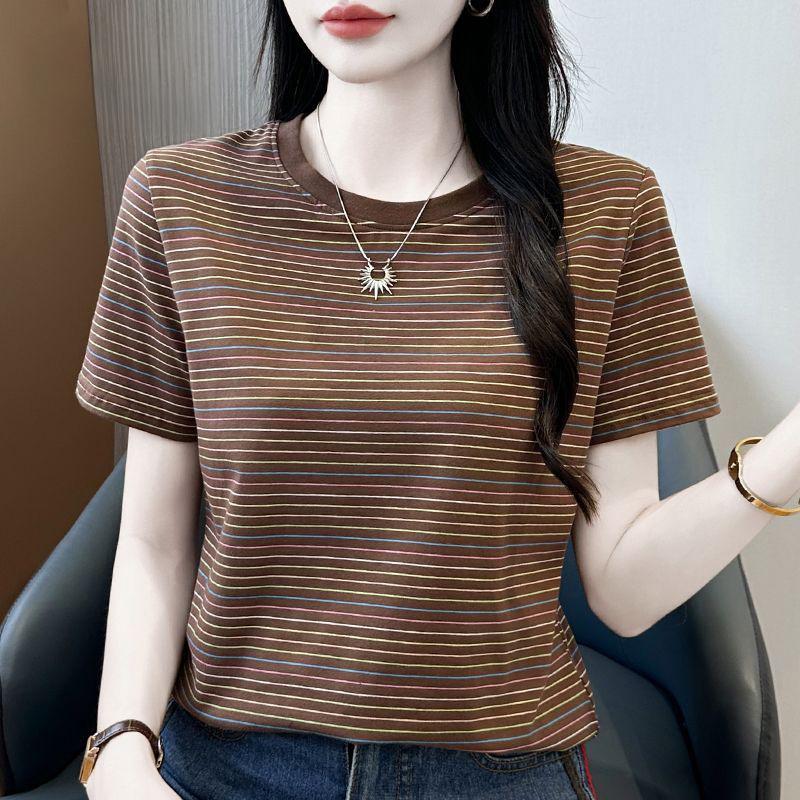 Women s 2026 Striped Cotton Short-Sleeve T-Shirt - Loose Fit, Slimming, Round Neck, High-End. L (45-52.5 kg)
Women s 2026 Striped Cotton Short-Sleeve T-Shirt - Loose Fit, Slimming, Round Neck, High-End. L (45-52.5 kg)