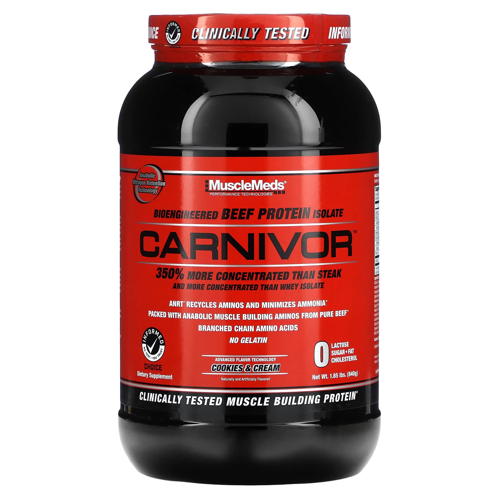 MuscleMeds, Carnivor, Bioengineered Beef Hide Protein Isolate, Cookies & Cream, 1.85 lbs 840 g (840 g)
MuscleMeds, Carnivor, Bioengineered Beef Hide Protein Isolate, Cookies & Cream, 1.85 lbs 840 g (840 g)