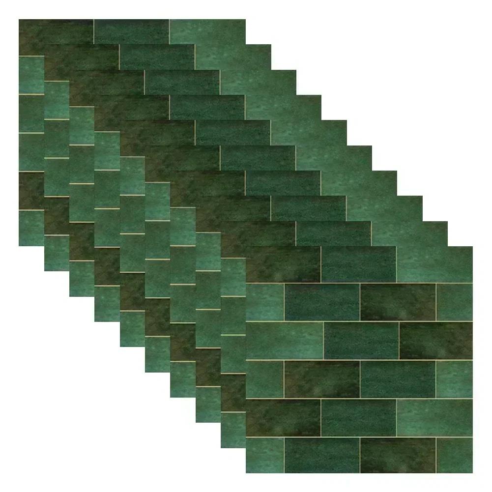 10Pcs Set Retro Dark Green Brick Wall Stickers Mosaic Tile Sticker Bathroom Kitchen Home Wall Background Accessory In Stock
10Pcs Set Retro Dark Green Brick Wall Stickers Mosaic Tile Sticker Bathroom Kitchen Home Wall Background Accessory In Stock