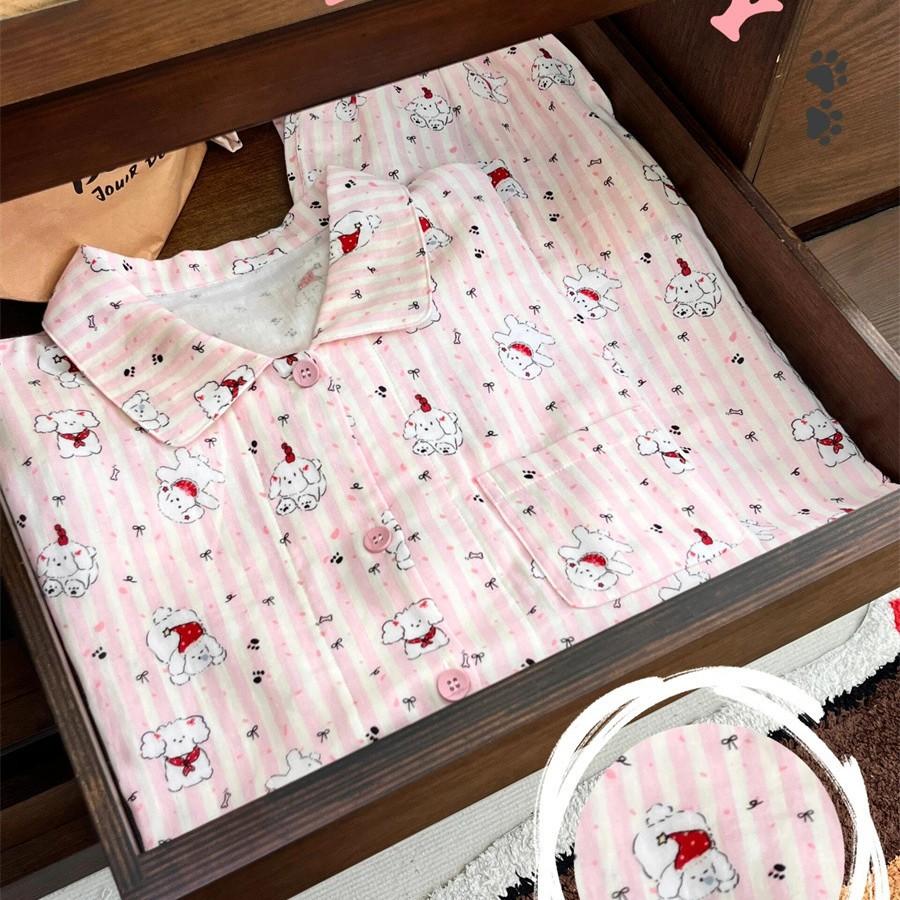 Cute polka dot striped puppy pajamas summer short sleeves shorts ins set student dormitory can wear loungewear outside XXL
Cute polka dot striped puppy pajamas summer short sleeves shorts ins set student dormitory can wear loungewear outside XXL
