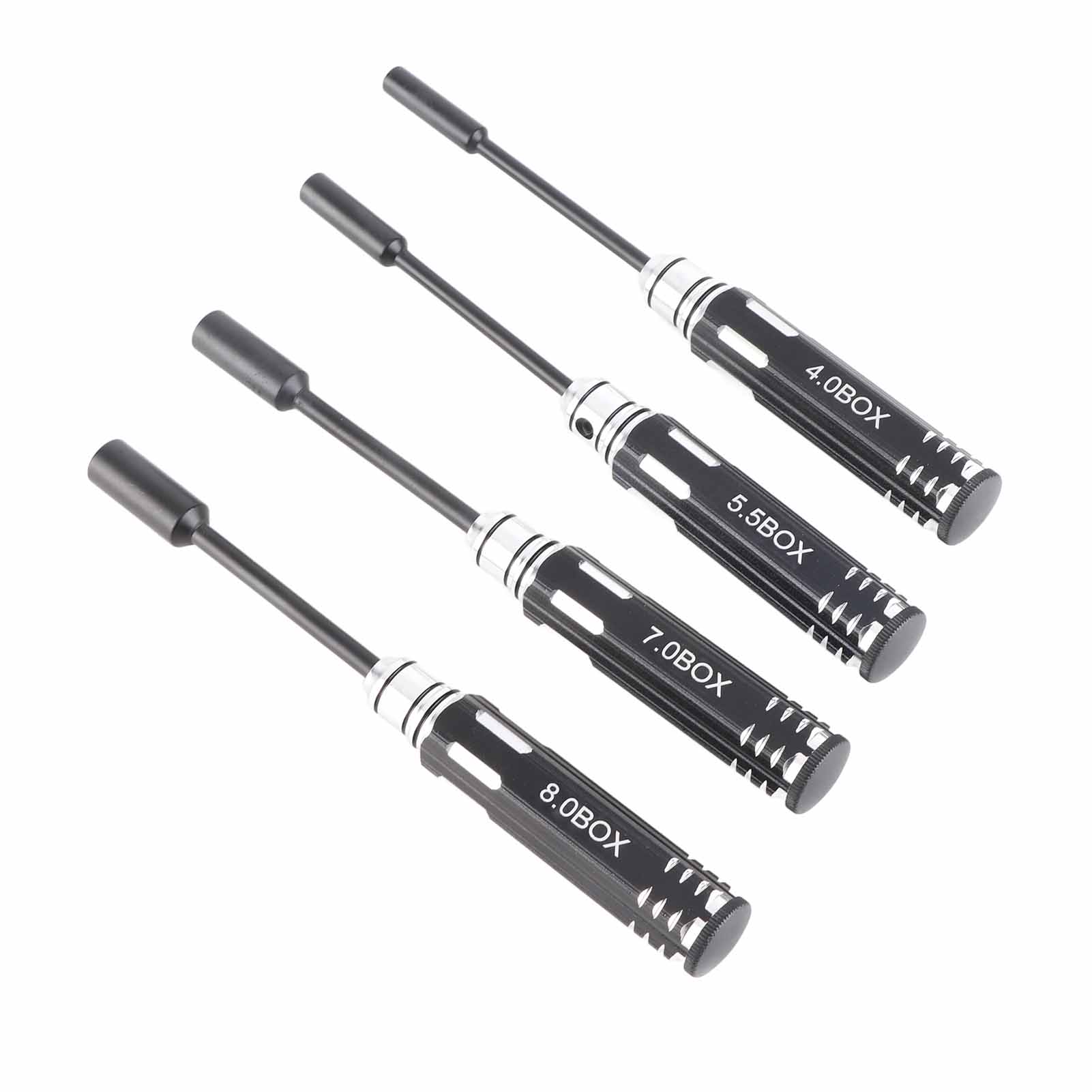 4pcs Hex Socket Nut Driver Set 4.0MM, 5.5MM, 7.0MM, 8.0MM for RC Cars Model Airplanes
4pcs Hex Socket Nut Driver Set 4.0MM, 5.5MM, 7.0MM, 8.0MM for RC Cars Model Airplanes