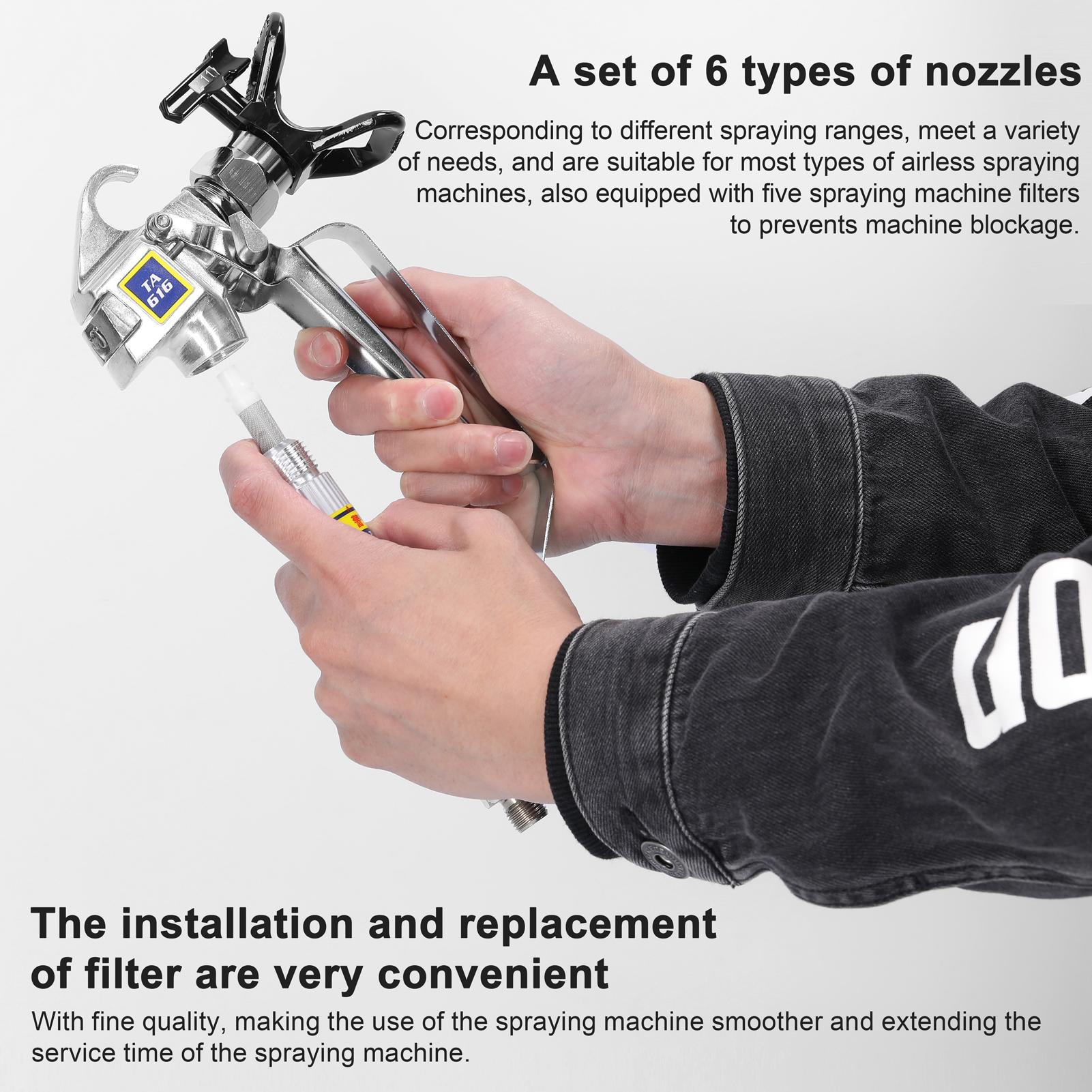 DiocheSpraying Machine Accessory, Paint Nozzle and Filter Set Reversible Spray Tips Paint Spray Nozzle
DiocheSpraying Machine Accessory, Paint Nozzle and Filter Set Reversible Spray Tips Paint Spray Nozzle