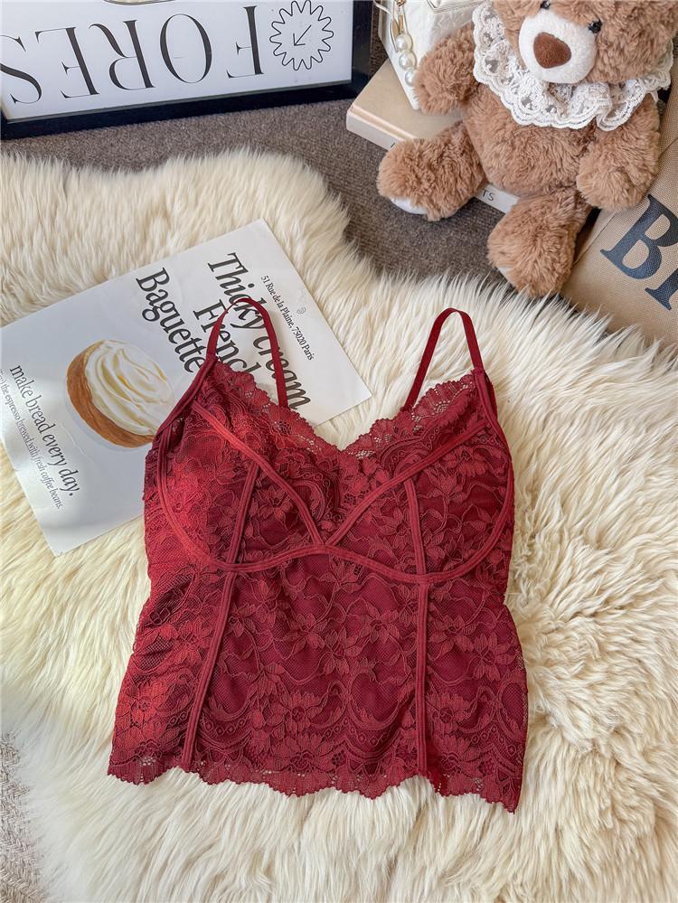 Lace Splicing Slim Fit Camisole with Chest Pads - Women s Autumn/Winter Inner Layer Fishbone Top L for 105-120 jin
Lace Splicing Slim Fit Camisole with Chest Pads - Women s Autumn/Winter Inner Layer Fishbone Top L for 105-120 jin