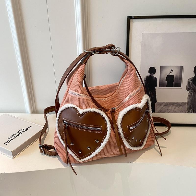 Large Capacity Corduroy Shoulder Bags Heart Pocket Messenger Bag Monochromatic Bag Totes Bag Fashion Backpack Premium
Large Capacity Corduroy Shoulder Bags Heart Pocket Messenger Bag Monochromatic Bag Totes Bag Fashion Backpack Premium
