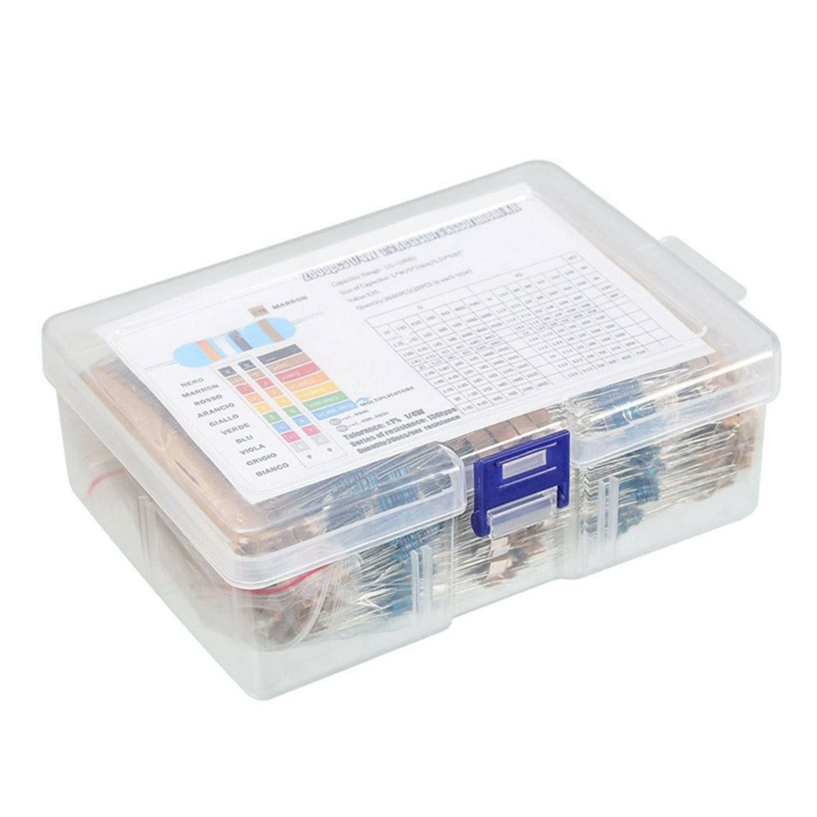 2600pcs Resistor Assortment for DIY Projects and Experiments Resistance Set Film Resistor with Storage Box 1/8W 1
2600pcs Resistor Assortment for DIY Projects and Experiments Resistance Set Film Resistor with Storage Box 1/8W 1