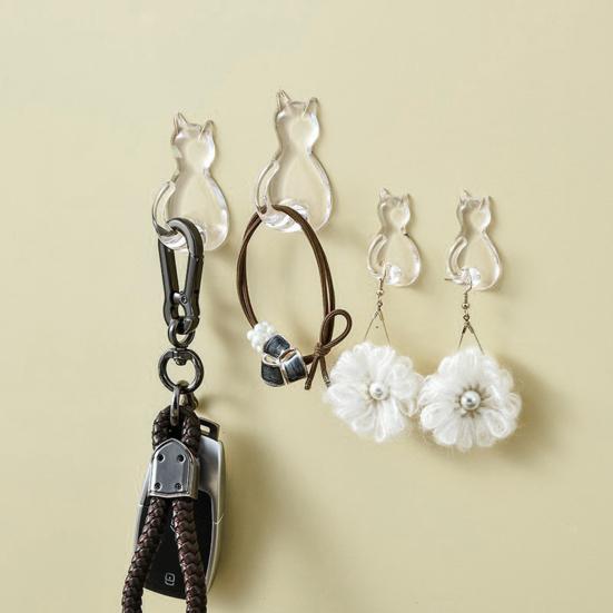 2 шт. настенные крючки для домашнего хранения, белые прозрачные съемные клейкие прочные подвесные крючки